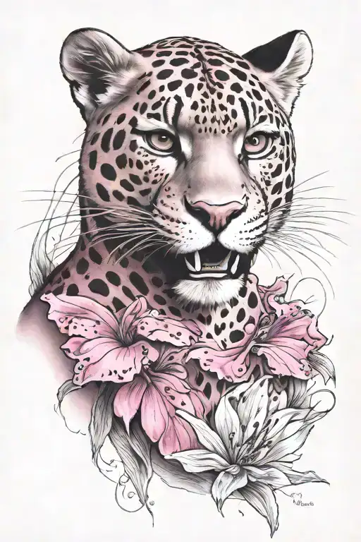 pink panther tattoo design idea