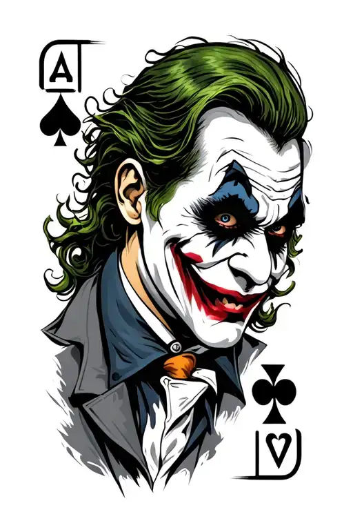 joker playing card tattoo design idea