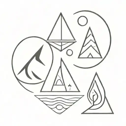 four elements inspired tattoo design idea