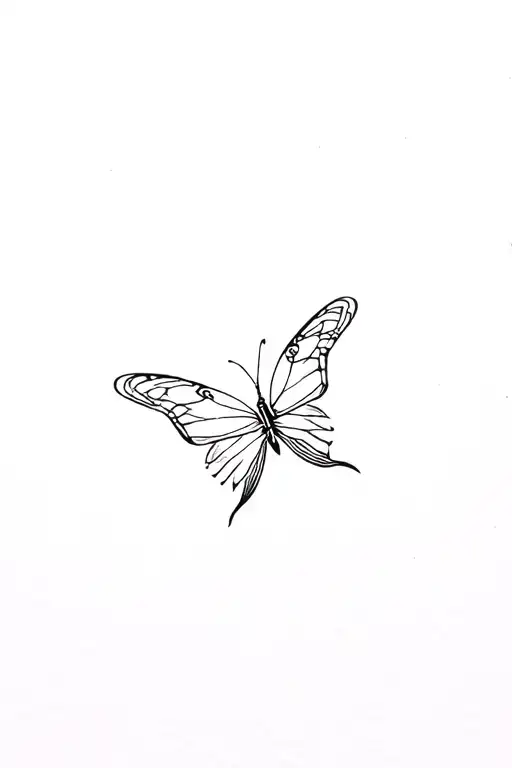 Butterfly landing tattoo design idea