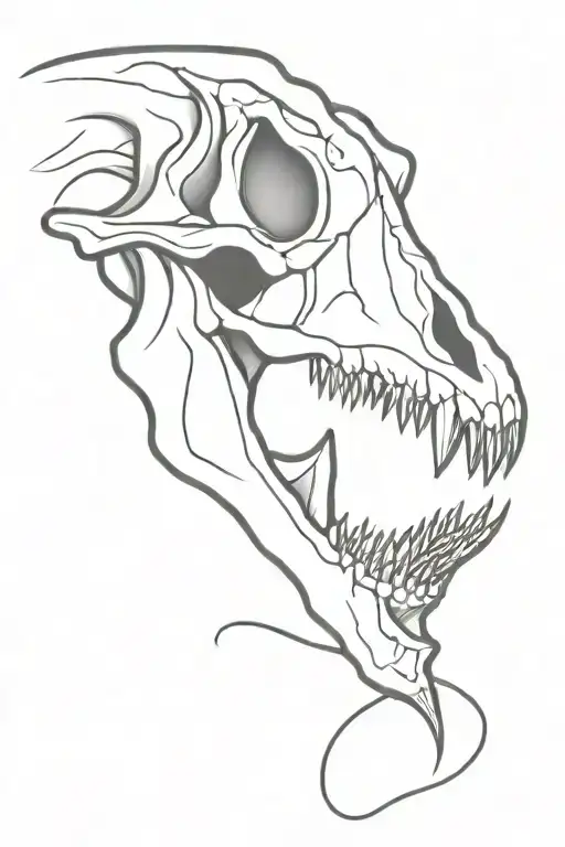 space dinosaur skull tattoo design idea