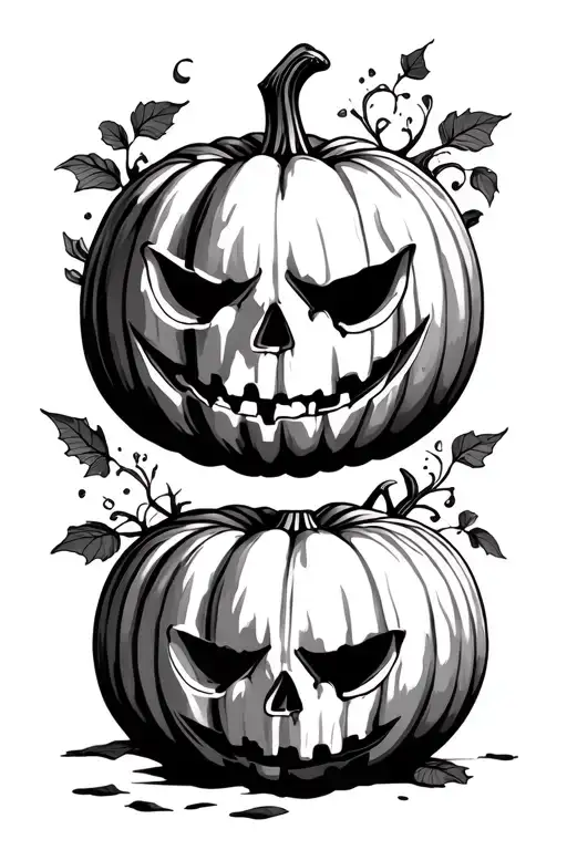 Pumpkin tattoo design idea
