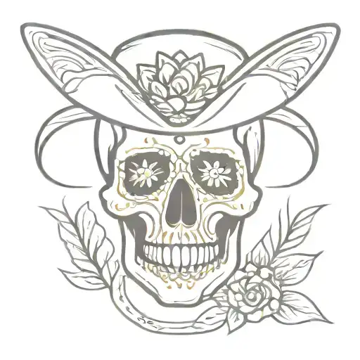 mariachi skull tattoo design idea