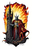 Tower of Sauron and Vulcan  tattoo design idea