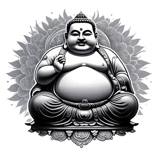 Fat Buddha tattoo design idea