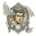 angel seeing his reflection bad   tattoo design idea