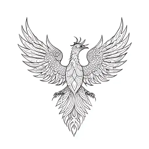 Phoenix bird mandala design incorporating tattoo design idea