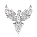 Phoenix bird mandala design incorporating tattoo design idea