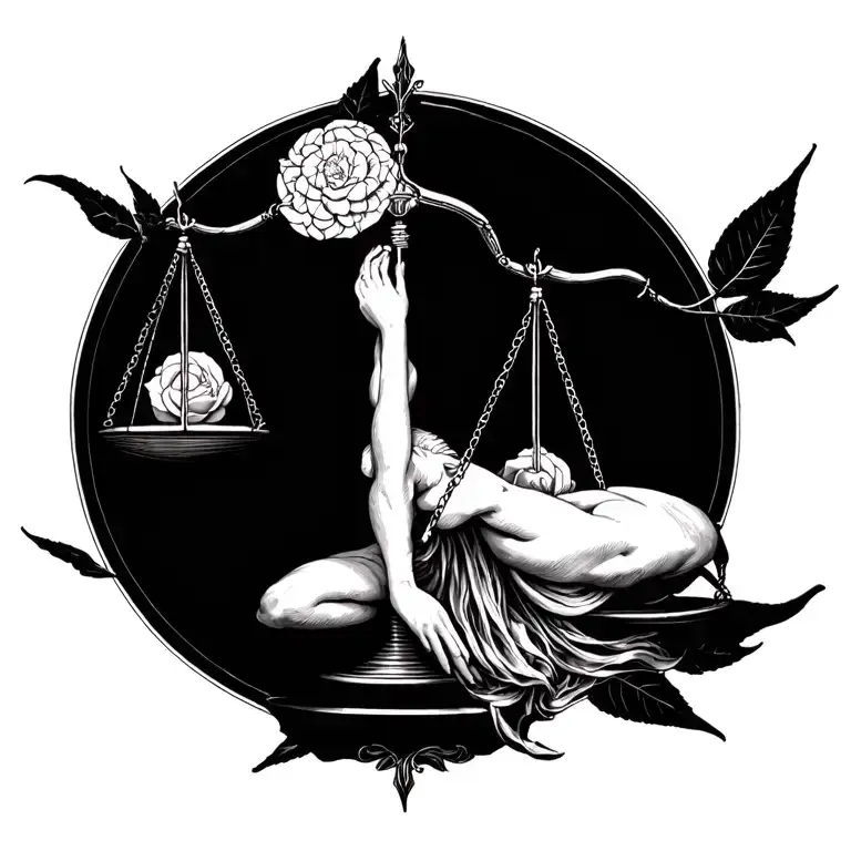 Libra zodiac scale tattoo design idea