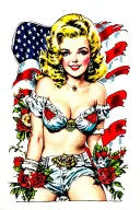 blonde pin up girl tattoo design idea