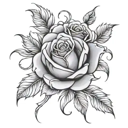 bpd roses intertwined tattoo design idea