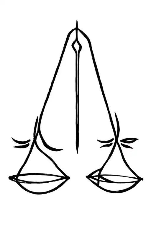 a libra zodiac sign combined with two taurus zodiacs in a fine line style tattoo design idea