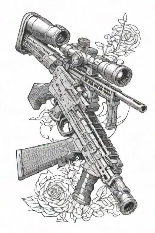 Barrett 50 cal sniper rifle tattoo design idea