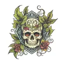 flyer de lis trapped in vines growing  tattoo design idea