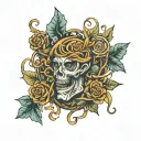 flyer de lis trapped in vines growing  tattoo design idea