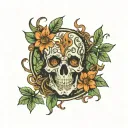 flyer de lis trapped in vines growing  tattoo design idea