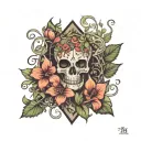 flyer de lis trapped in vines growing  tattoo design idea