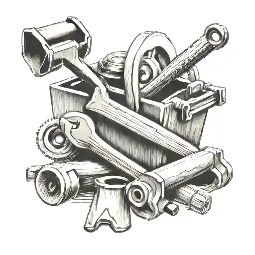 carpenter tools tattoo design idea