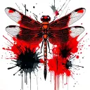 dragonfly landing tattoo design idea