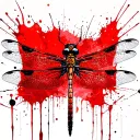 dragonfly landing tattoo design idea