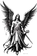 archangel Gabriel warrior tattoo design idea