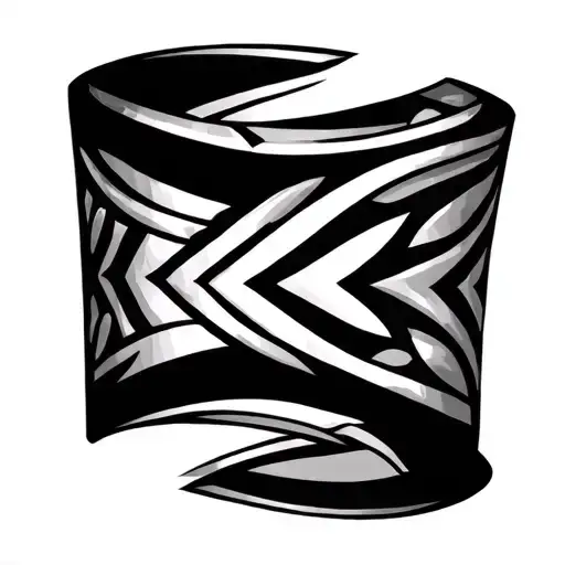 Maori Ombrage style cuff tattoo design idea
