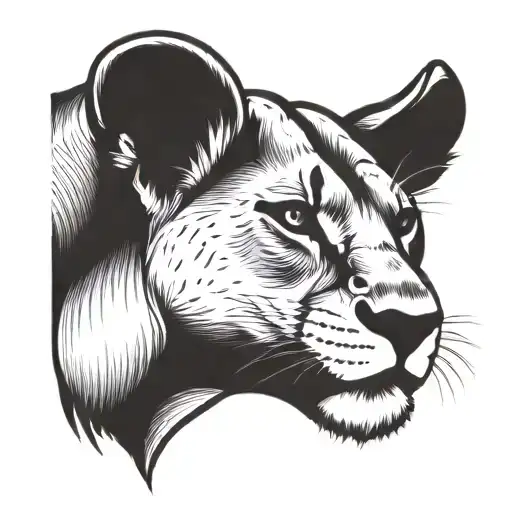 lioness queen tattoo design idea