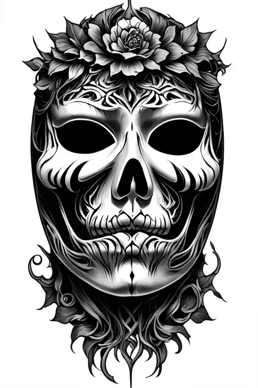 mask of silence tattoo design idea