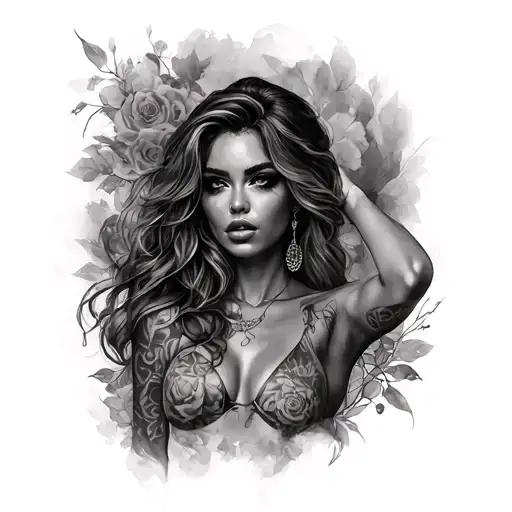 sexy woman body tattoo design idea
