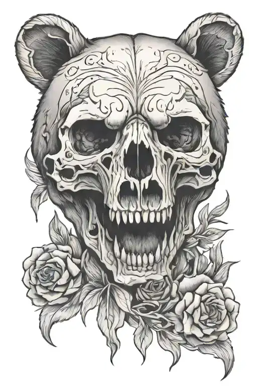 bear skull tattoo design idea