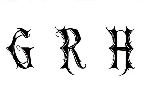 "G R H" tattoo design idea