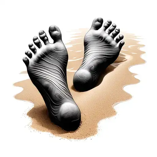 Footprints In The Sand tattoo design idea