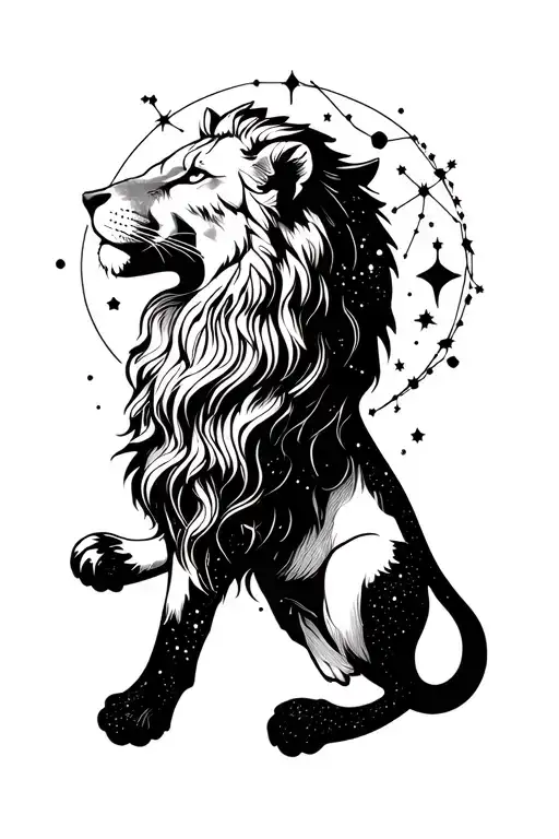 Leo Star Constellation tattoo design idea