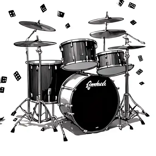 drums and dominos falling tattoo design idea