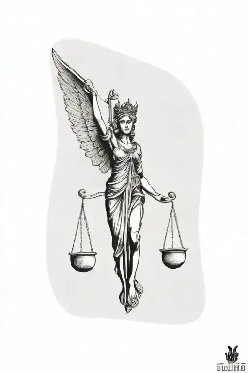 lady justice tattoo design idea