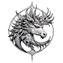 kirin tor blackwork tattoo tattoo design idea