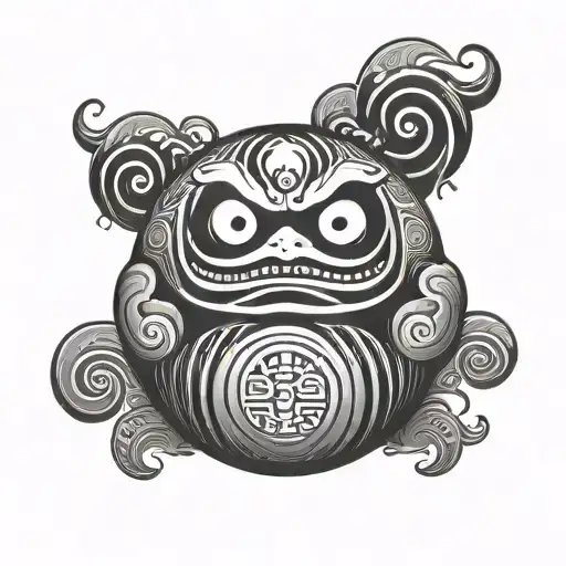 simple daruma tattoo design idea