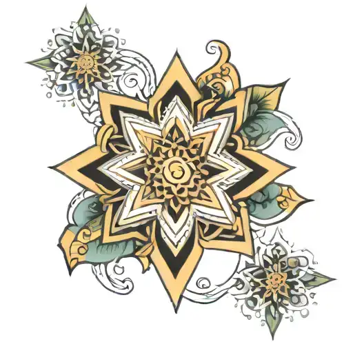 star and mandala on ankle tattoo tattoo design idea
