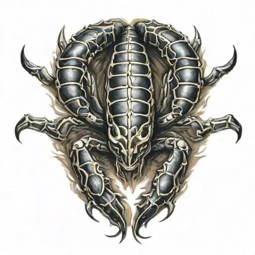 scorpion stinging tattoo design idea