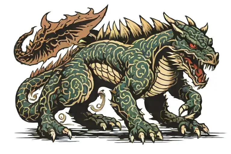 monster hunter monster tattoo design idea