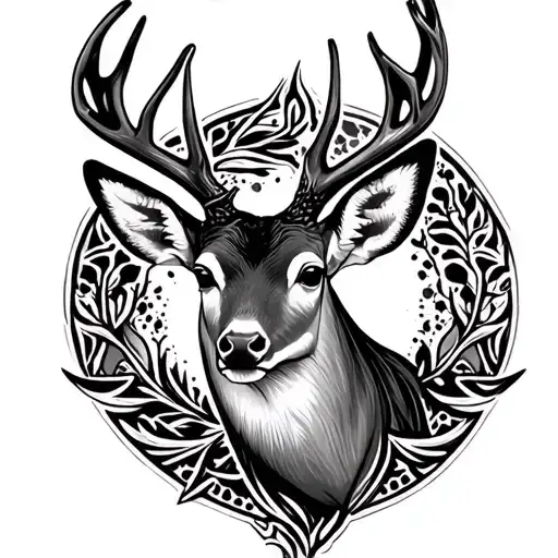 deer head tattoo tattoo design idea