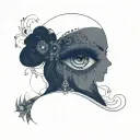 gypsy eye with gems tattoo design idea