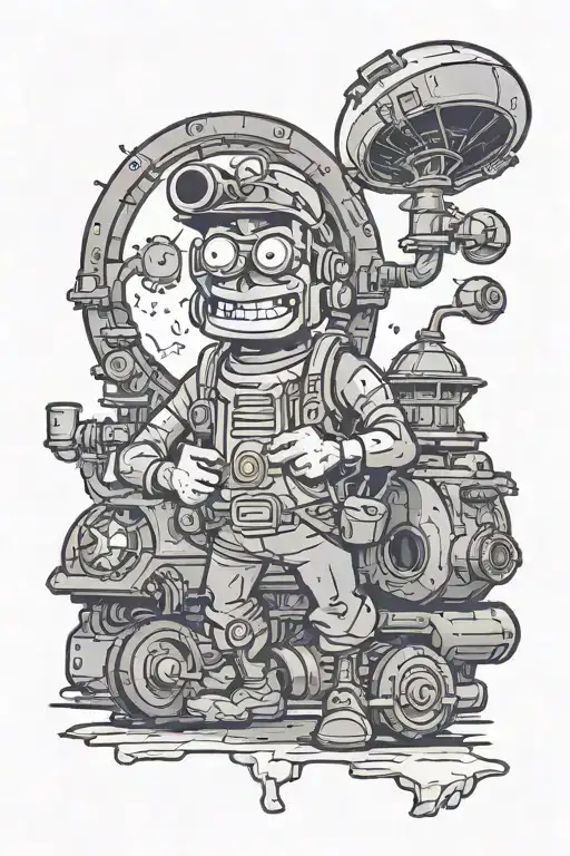 idiot savant from fallout and the nuclear mushroom   tattoo design idea
