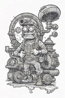 idiot savant from fallout and the nuclear mushroom   tattoo design idea