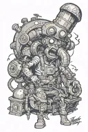 idiot savant from fallout and the nuclear mushroom   tattoo design idea
