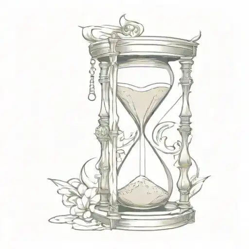 hourglass with death and diamonds incorporated representing tattoo design idea