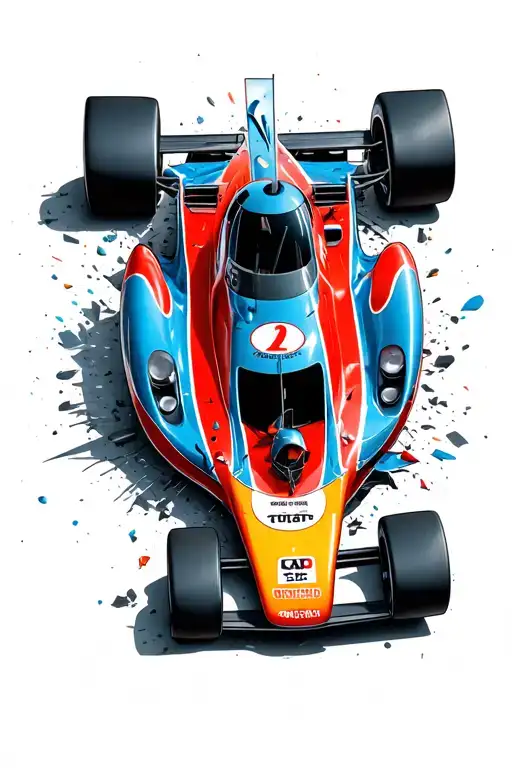 racing car crashed with Snagre tattoo design idea