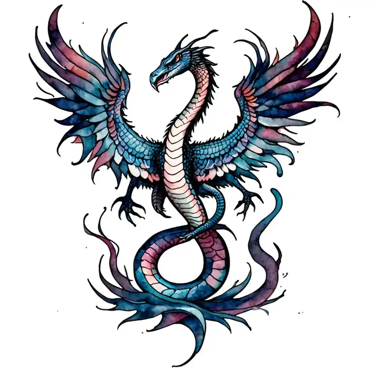 cobra phoenix rising from the ashes tattoo design idea