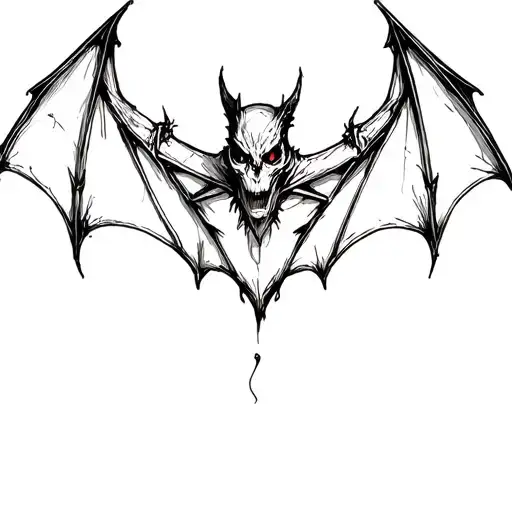 gothic bat tattoo design idea