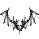 gothic bat tattoo design idea